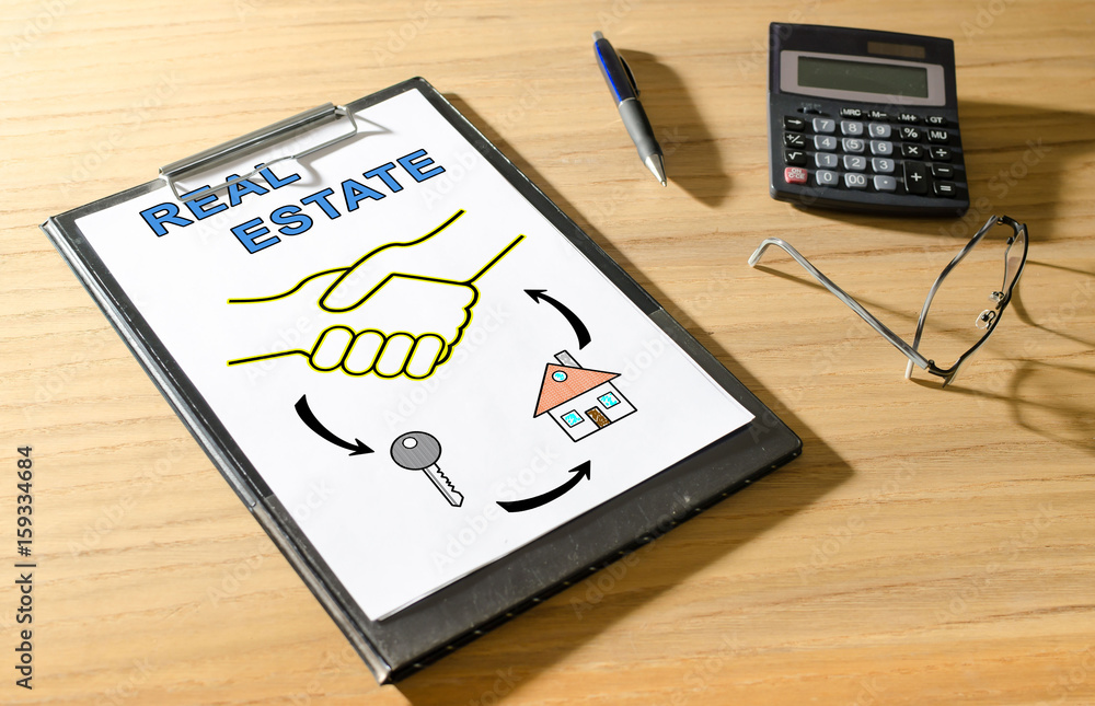 Real estate concept on a desk Real estate concept on a desk