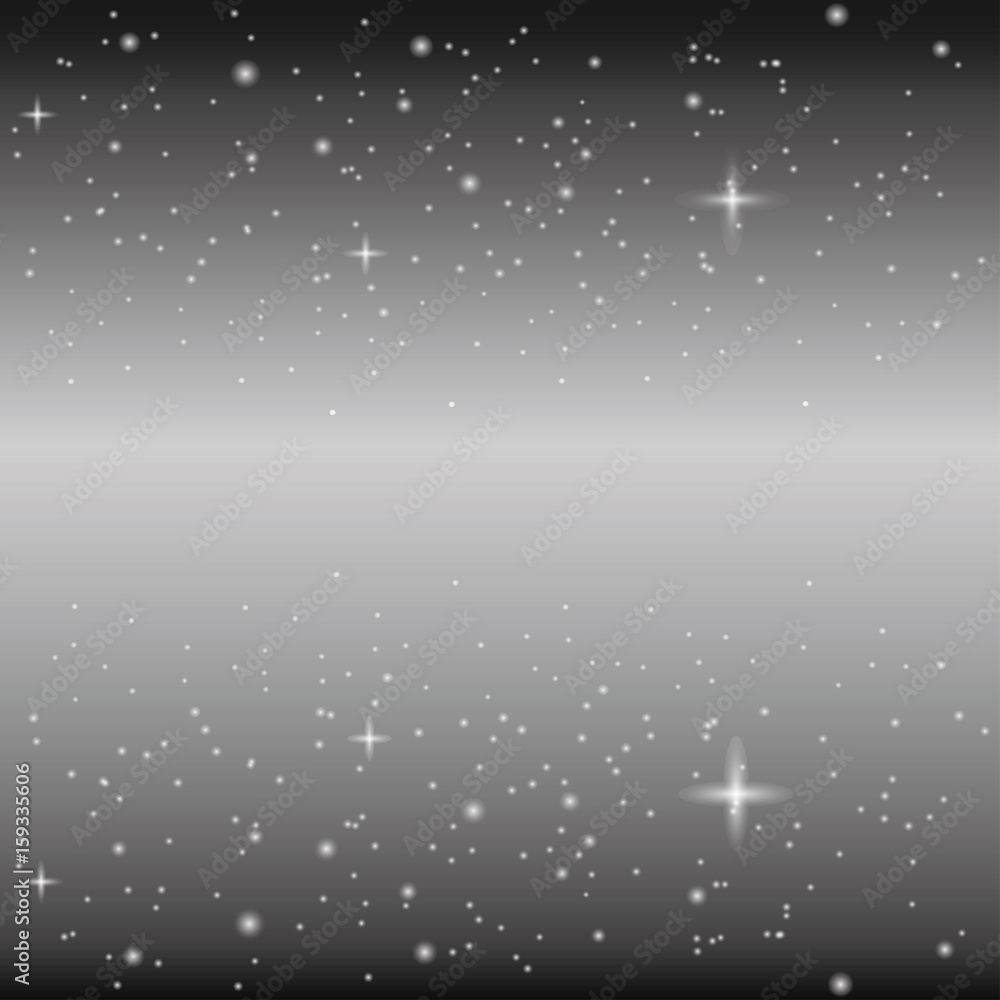 Fototapeta premium Space with stars vector background. Galaxy and planets in space cosmos pattern. Universe space infinity and starlight illustration