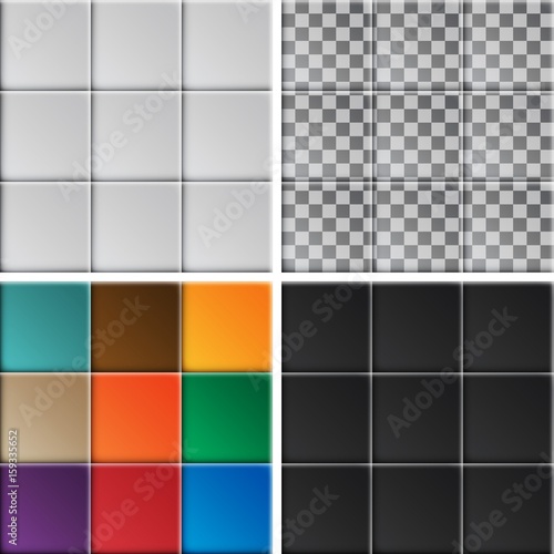 White tiles vector texture.