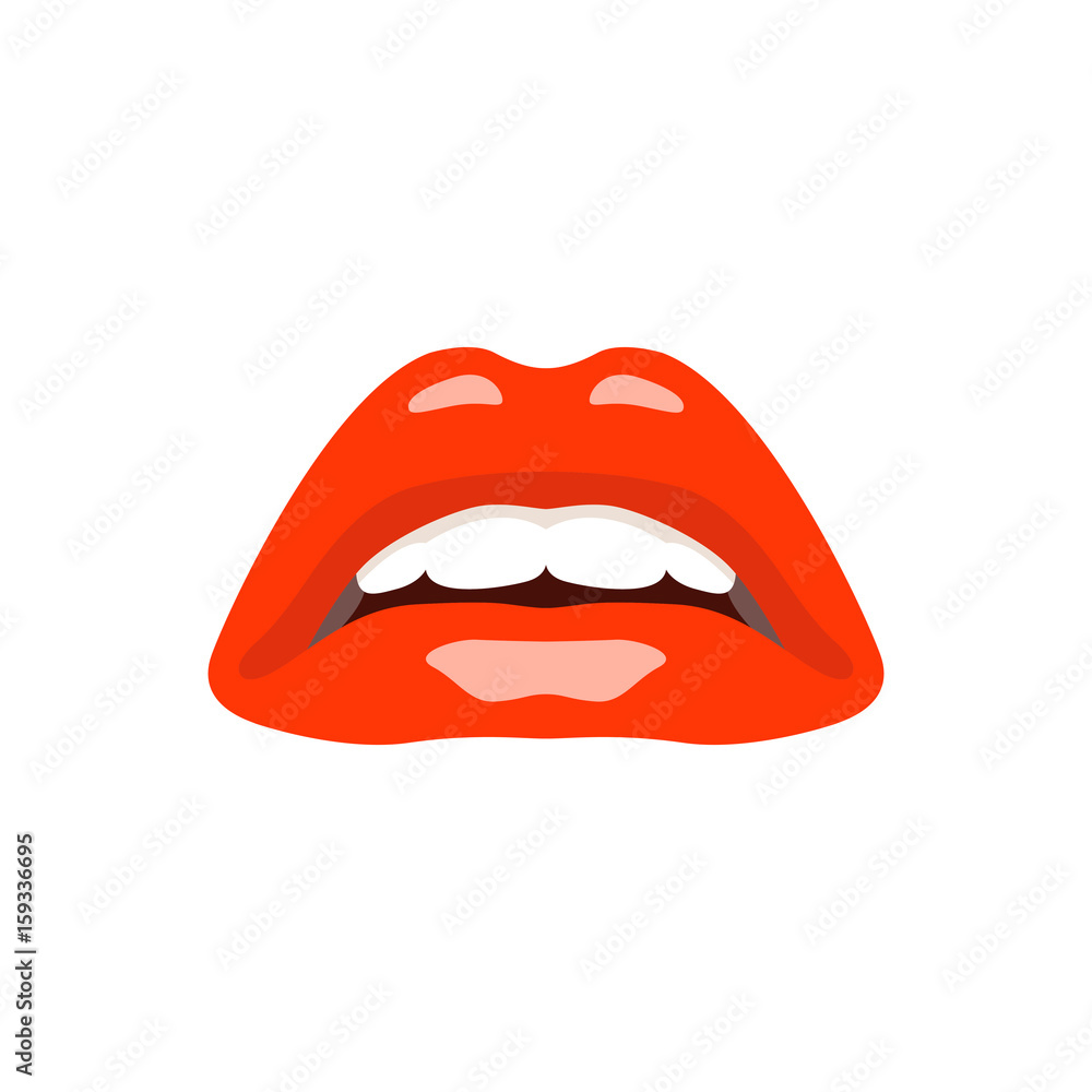 lips  vector illustration style Flat front