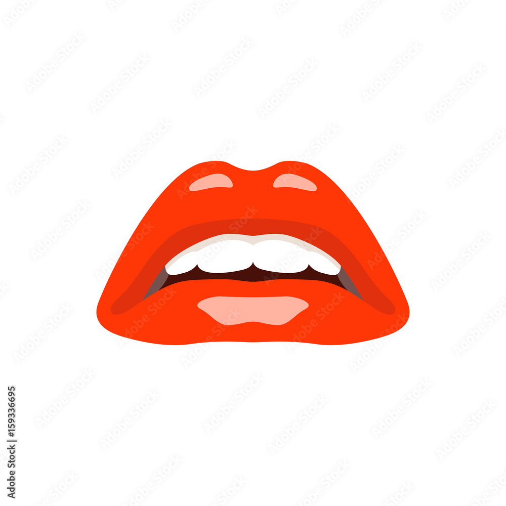 lips vector illustration style Flat front lips vector illustration style Flat front