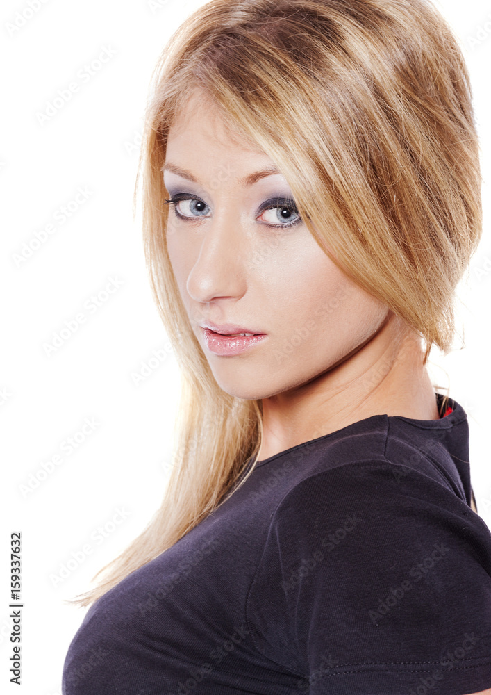 blond woman posing