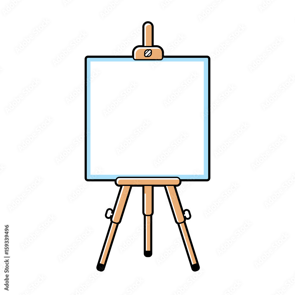 Easel or presentation stand with a white blank board isolated. Easel or presentation stand with a white blank board isolated.