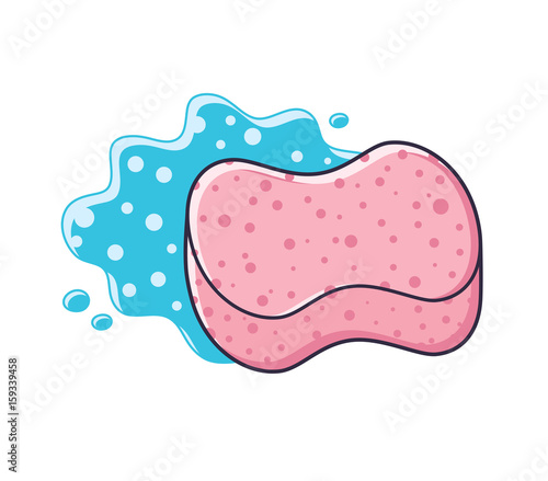Pink sponge illustration.
