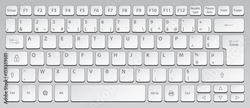 Clavier azerty blanc