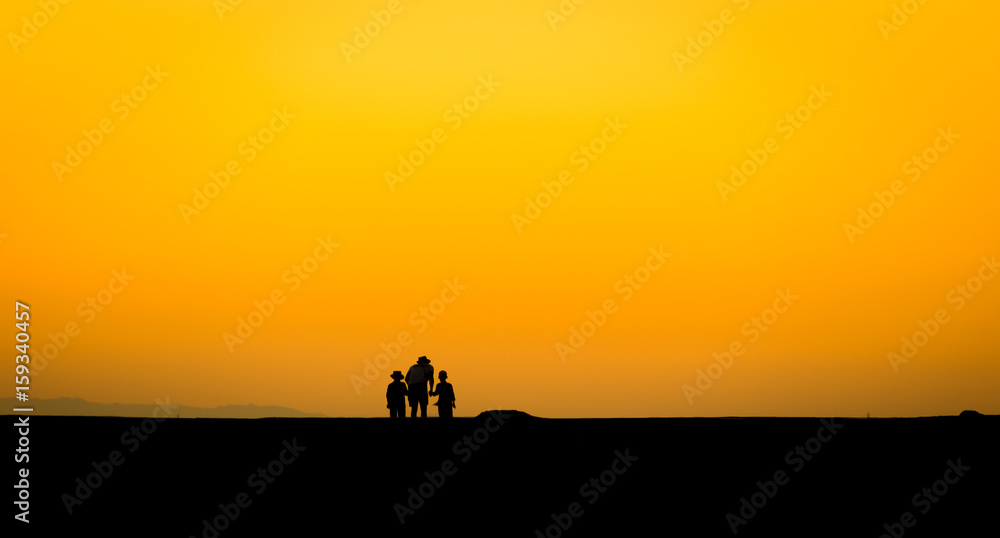 A father and his son`s enjoing life, taking an excursion to the beach