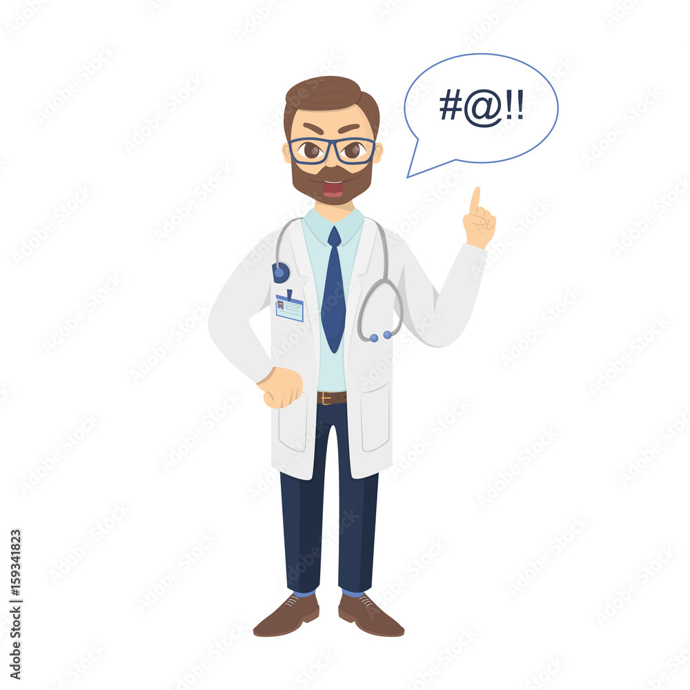 Isolated angry doctor. Isolated angry doctor.