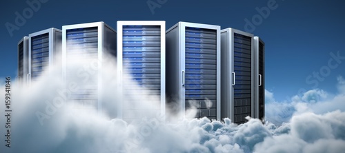 Obraz na plátně Composite image of server towers