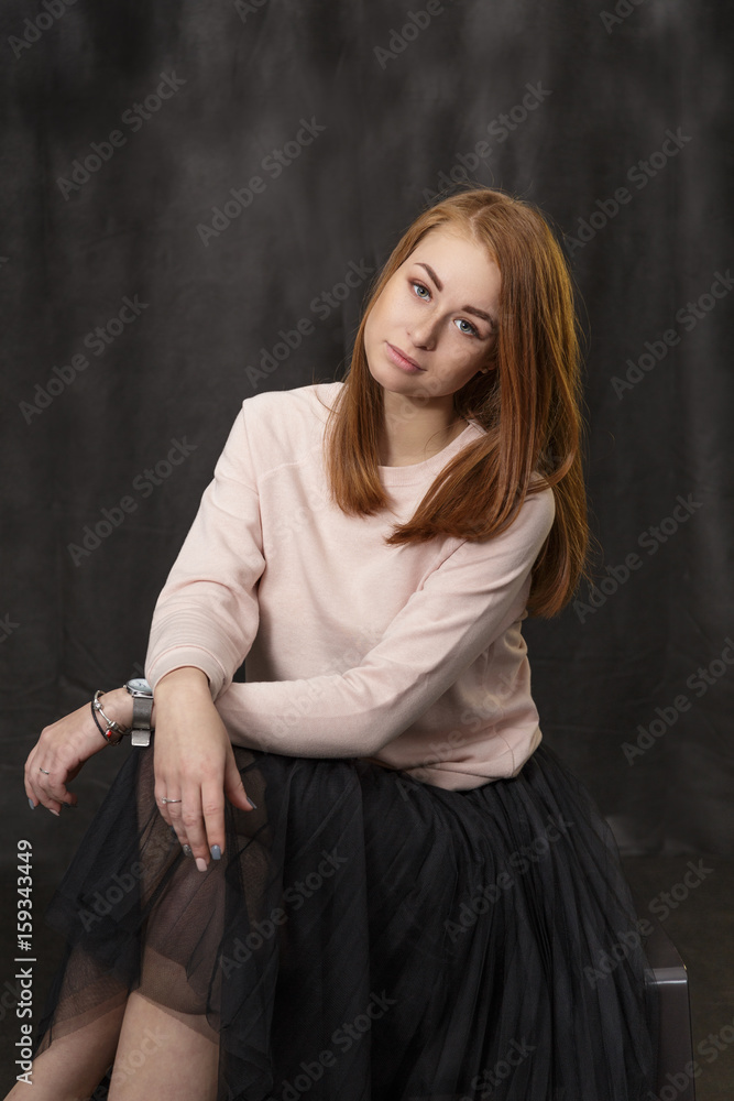 Portrait of a girl at the age of nineteen for advertising