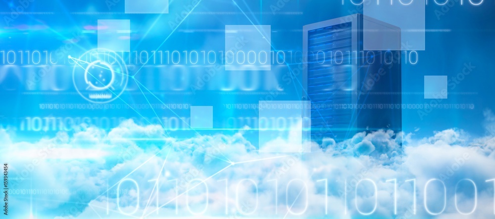 Composite image of blue technology design with binary code Composite image of blue technology design with binary code