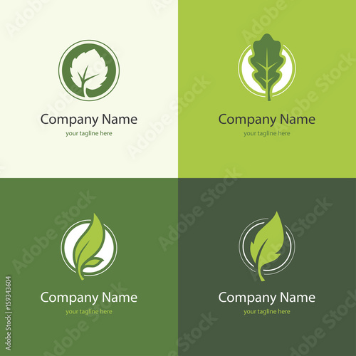 Four logo with leaves in a shape of circle