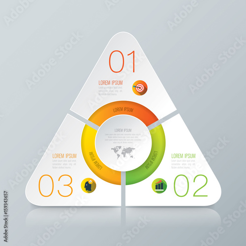 Infographics design vector and business icons with 3 options.