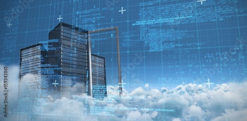 Composite image of blue data and matrix