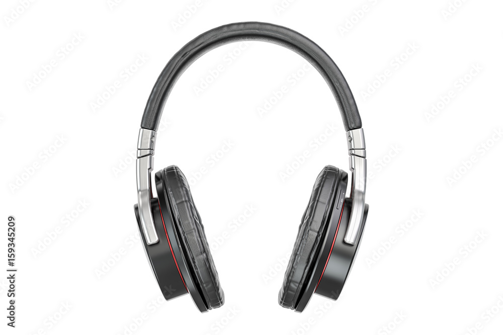 Headphones closeup, 3D rendering Headphones closeup, 3D rendering