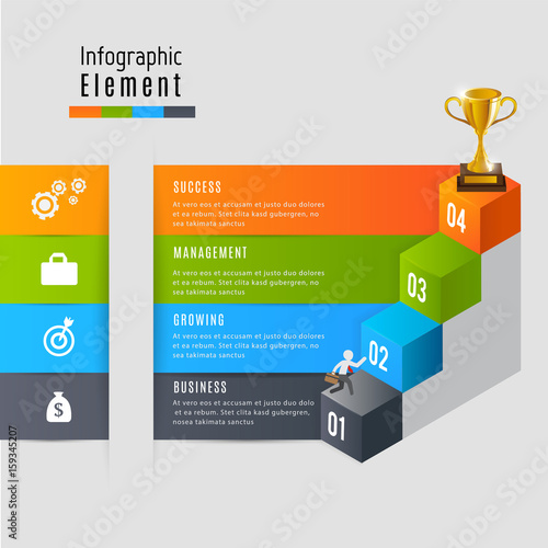 3D Modern design number 4 step template can used for banner,infographic,data,presentation timeline business,chart, workflow layout,brochure,leaflet ,web design, number options.Vector illustration.