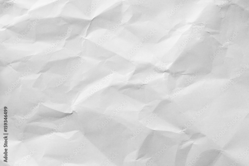 Sheet of white wrinkled paper Sheet of white wrinkled paper