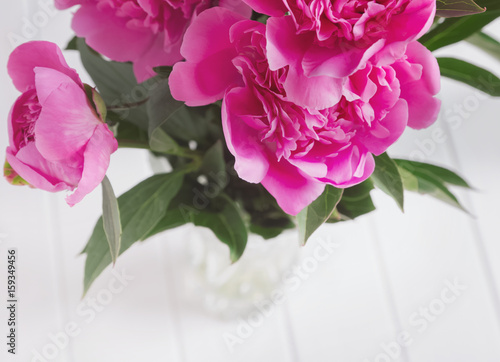 Beautiful bouquet of pink peonies