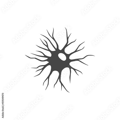 Neuron, Nerve Cell Icon Flat Graphic Design - Illustration