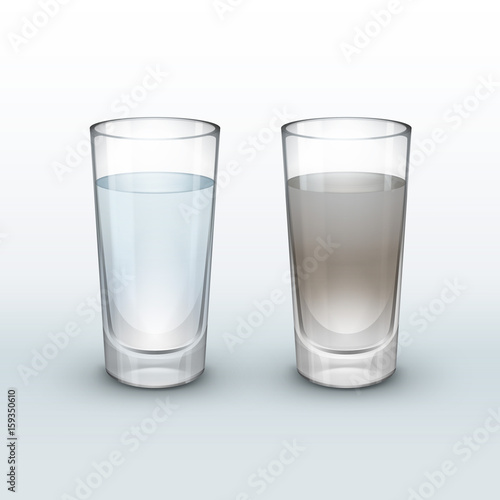 Clean, dirty water
