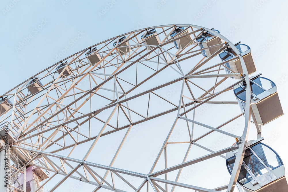 Modern Ferris Wheel detail Over Blue Sky Modern Ferris Wheel detail Over Blue Sky