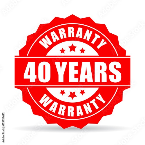 Forty years warranty vector icon