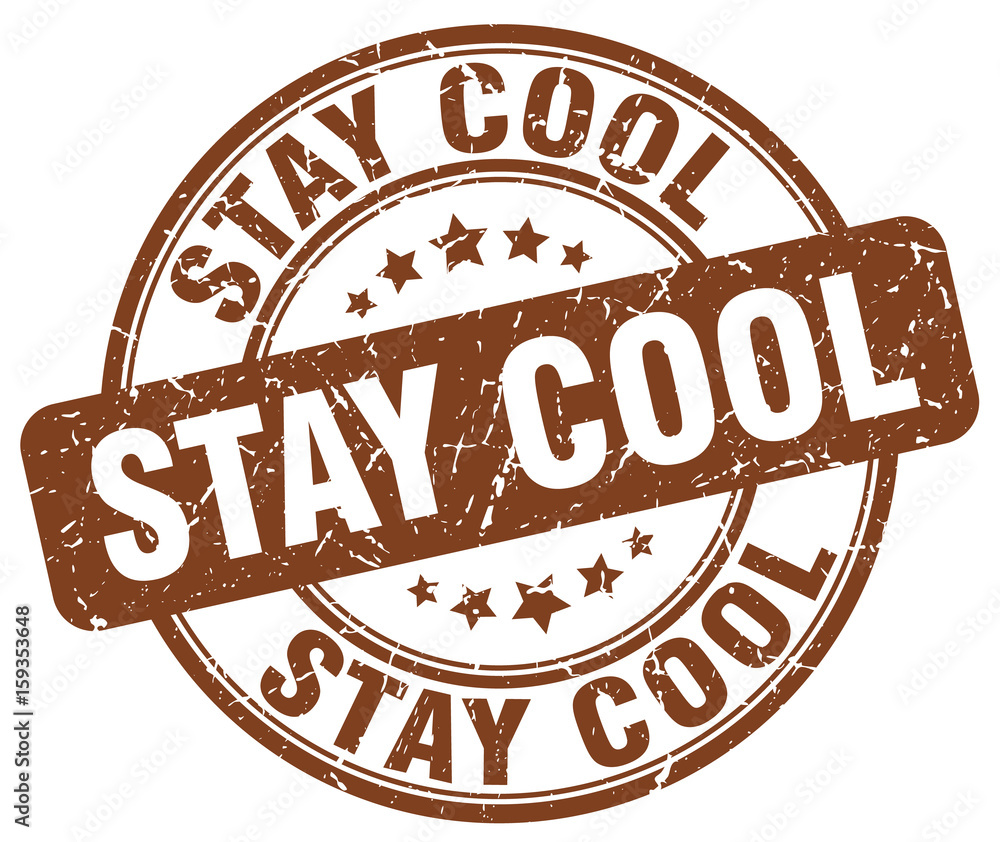 stay cool brown grunge stamp