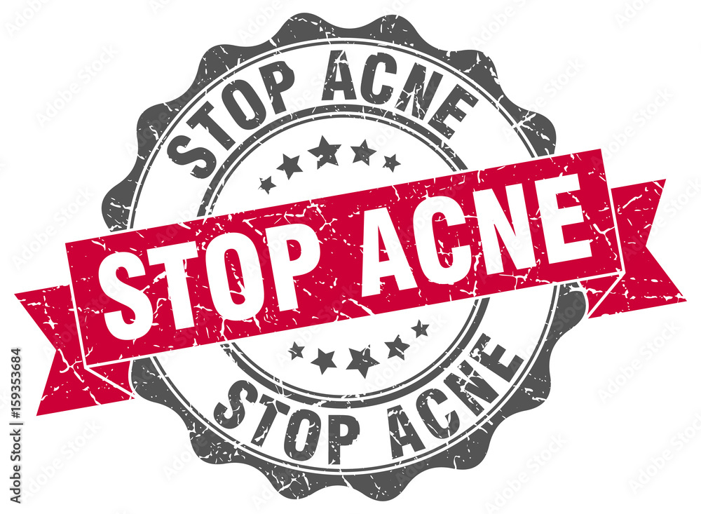 Obraz premium stop acne stamp. sign. seal