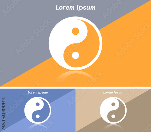 Business card template or web banner design with Yin Yang symbol