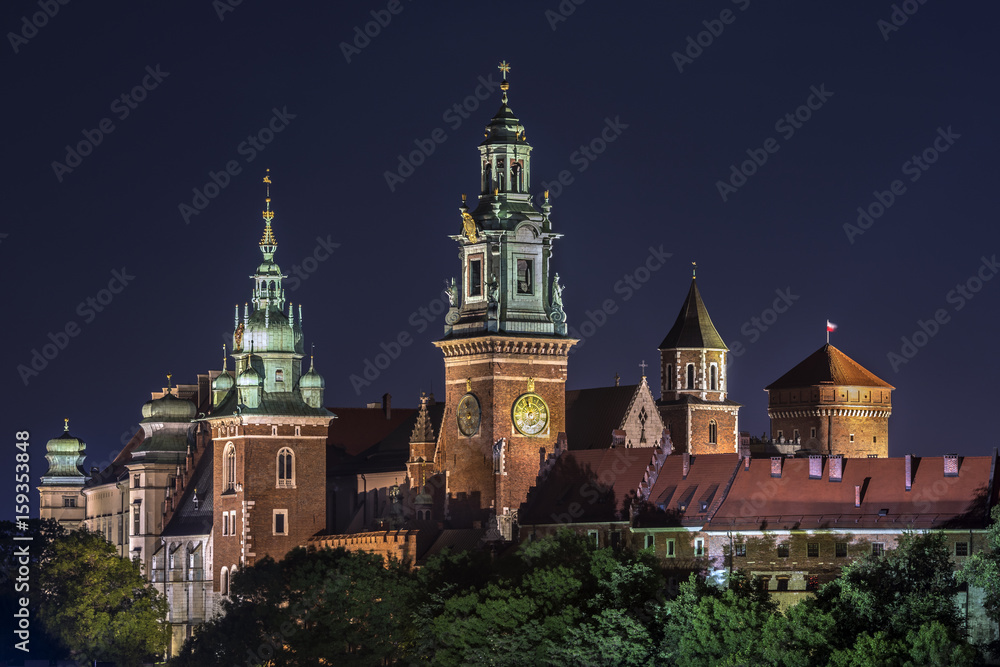 Obraz premium Detail of Royal castle Wawel in Krakow
