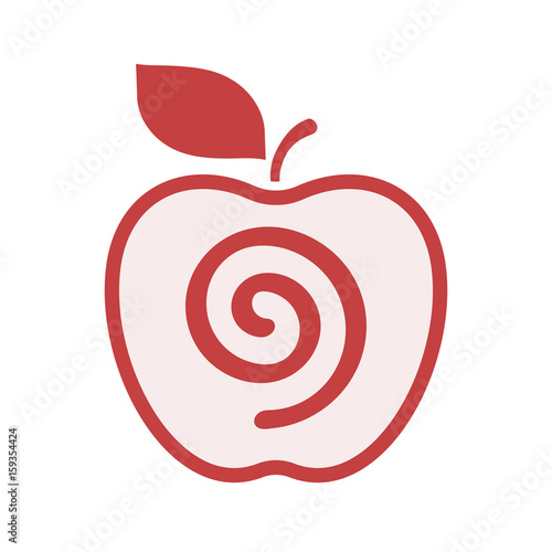 Isolated apple with  a spiral