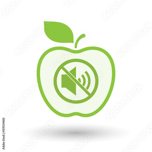 Isolated apple with  a speaker  in a not allowed signal