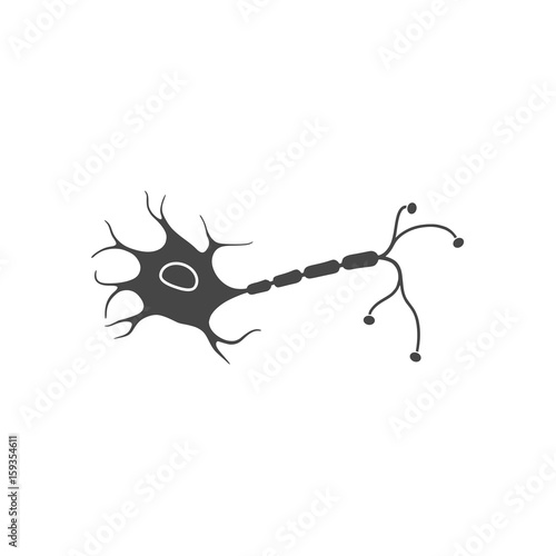 Nerve Cell Icon Flat Graphic Design - Illustration
