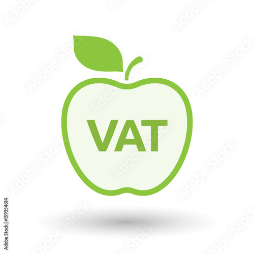 Isolated apple with  the value added tax acronym VAT