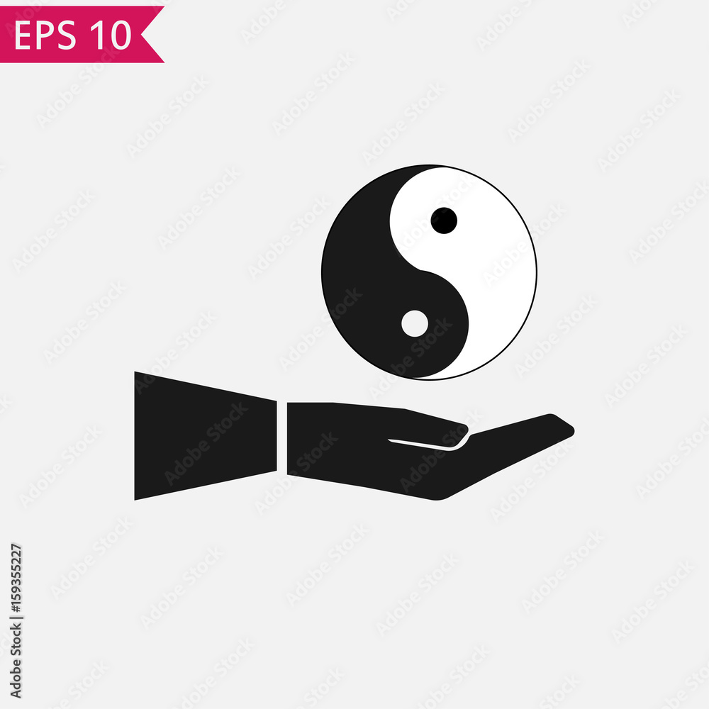 Yinyang in hand icon Vector. Yinyang in hand icon Vector.