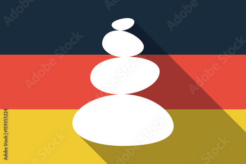 Long shadow Germany flag with  a stacked zen stones