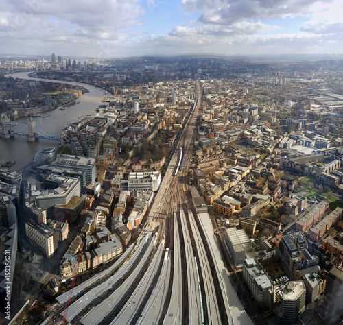 London train station, aerial view