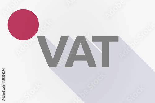 Long shadow Japan flag with  the value added tax acronym VAT