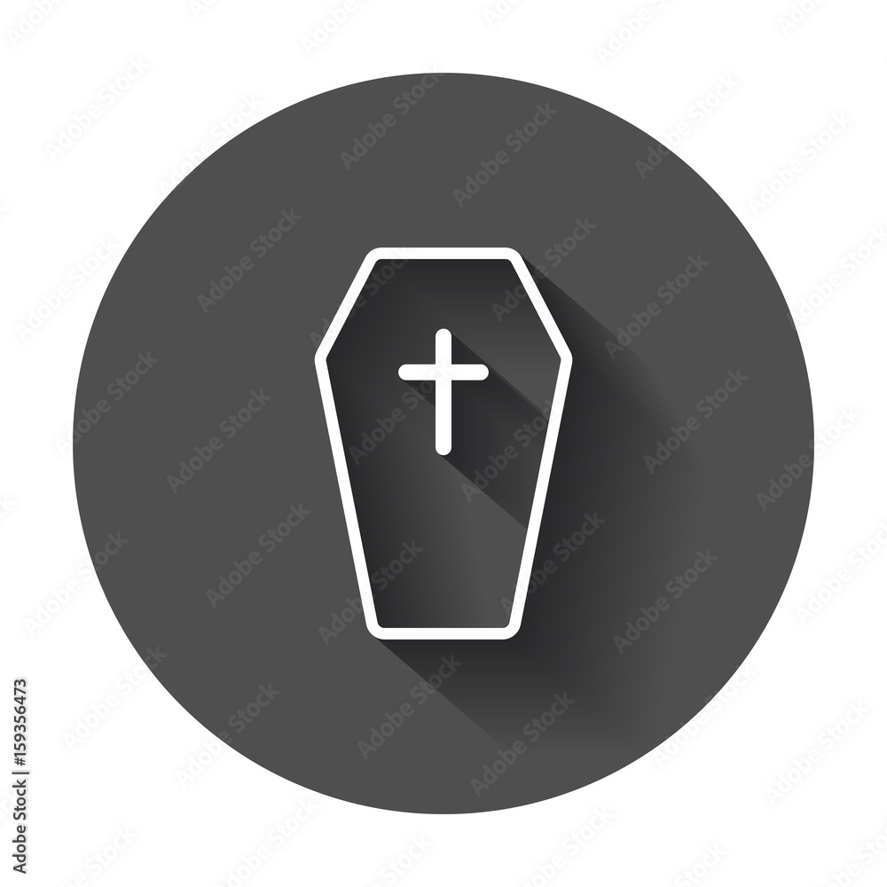 Halloween grave icon in line style. Gravestone vector illustration. Rip tombstone flat icon with long shadow. Halloween grave icon in line style. Gravestone vector illustration. Rip tombstone flat icon with long shadow.