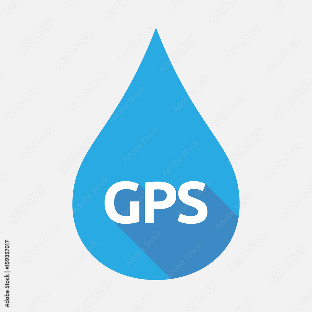 Isolated water drop with the Global Positioning System acronym GPS Isolated water drop with the Global Positioning System acronym GPS