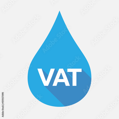 Isolated water drop with  the value added tax acronym VAT