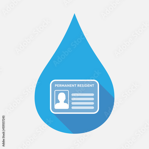 Isolated water drop with  a green card