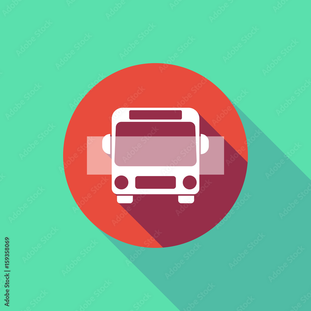 Long shadow do not enter signal with a bus icon Long shadow do not enter signal with a bus icon
