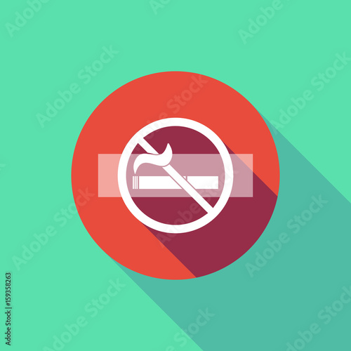 Long shadow do not enter signal with  a no smoking sign