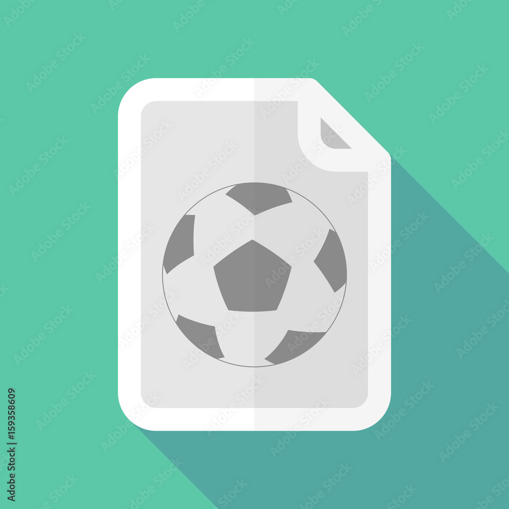 Obraz premium Long shadow document with a soccer ball