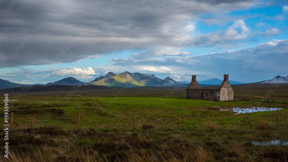 Ancient House and Mountains, Scotland