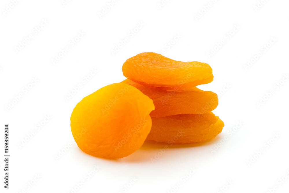 Dried apricots on white background Dried apricots on white background