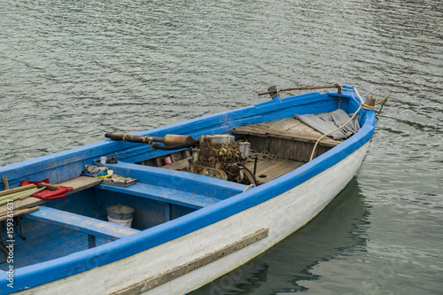 Wallpaper Mural Blue boat at sea Torontodigital.ca