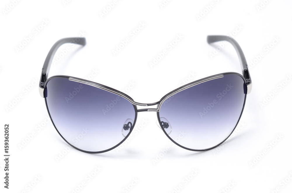 Men's sunglasses in metal frame isolated on white Men's sunglasses in metal frame isolated on white