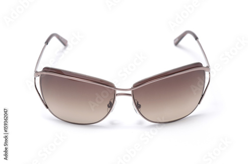 women's sunglasses with brown glass isolated on white