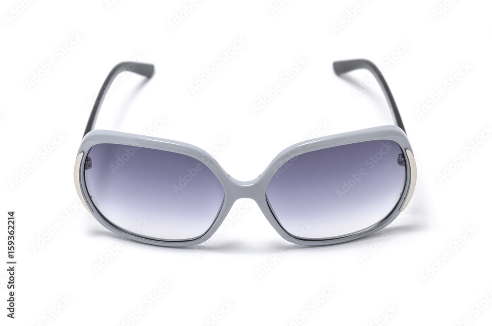 womans sunglasses in white wide frame isolated womans sunglasses in white wide frame isolated